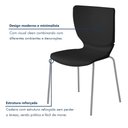 Ver mais imagens de Kit 2 Cadeiras Empilháveis Base Aço Tubular Mono Preto/Prata