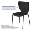 Ver imagem 7 de Kit 2 Cadeiras Empilháveis Base Aço Tubular Mono Preto