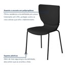 Ver mais imagens de Kit 2 Cadeiras Empilháveis Base Aço Tubular Mono Preto