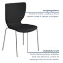 Ver imagem 7 de Kit 4 Cadeiras Empilháveis Base Aço Tubular Mono Preto/Prata