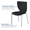 Ver mais imagens de Kit 4 Cadeiras Empilháveis Base Aço Tubular Mono Preto/Prata