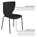 Ver imagem 6 de Kit 4 Cadeiras Empilháveis Base Aço Tubular Mono Preto