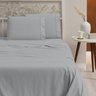 Jogo Lençol Solteiro 3 Peças 400 Fios Algodão - Cinza - 2
