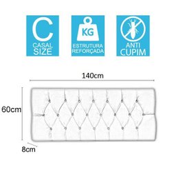 Cabeceira Box Shop Paris Casal 1,40m Painel Em Suede Bege - 2