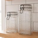 Ver imagem 2 de Potes Hermético Porta Mantimentos Vidro Clipe Metal Kit 2pçs