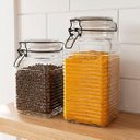 Ver imagem 1 de Potes Hermético Porta Mantimentos Vidro Clipe Metal Kit 2pçs