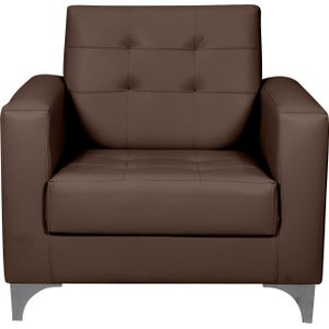 Poltrona Decorativa Thainá Sintético Preto F-281