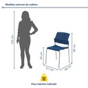 Ver imagem 3 de Cadeira Escritório Fixa Empilhável Hotel Auditório Movie Azul