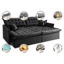 Ver imagem 4 de Sofá Sem Caixa Retrátil Reclinável 2,95m Cama inBox Versátil com Pillow Top e Molas Velusoft