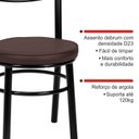 Ver imagem 6 de Conjunto 4 Cadeiras para Sala de Jantar Debrum Pintada Preto/Marrom