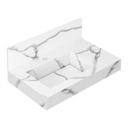 Lavatório Blu Slim com Cuba Esculpida Calacata 60cm - 1