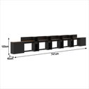 Ver imagem 3 de Conjunto de Escritório Noruega 4 Livreiro 2 Buffet e 5 Mesas 90cm - Via Nossa - Preto e Cedro