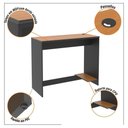 Ver imagem 6 de Conjunto de Escritório Noruega 4 Livreiro 2 Buffet e 5 Mesas 90cm - Via Nossa - Preto e Cedro