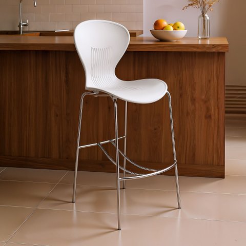 Banqueta Alta com Encosto Flash 