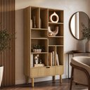 Ver imagem 4 de Estante Livreiro Home Office Orgânica 1 Gaveta 90cm Nordic A03 Hanover Roble - Lyam Decor