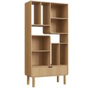 Ver imagem 7 de Estante Livreiro Home Office Orgânica 1 Gaveta 90cm Nordic A03 Hanover Roble - Lyam Decor