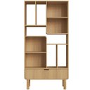 Ver imagem 2 de Estante Livreiro Home Office Orgânica 1 Gaveta 90cm Nordic A03 Hanover Roble - Lyam Decor