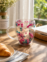 Ver imagem 5 de Caneca de Vidro com Flores 350ml Dupla Parede Colorida Decorativa Elegante para Design Moderno e Del