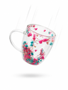 Ver imagem 2 de Caneca de Vidro com Flores 350ml Dupla Parede Colorida Decorativa Elegante para Design Moderno e Del