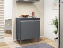 Ver imagem 1 de Balcão Cooktop Andreia 4 ou 5 Bocas Cinza - Ajl Móveis