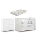 Ver imagem 1 de Berço Americano com Capitonê New Boucle e Cômoda Gaveteiro Infantil Tutto New Branco Acetinado e Col