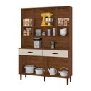 Ver imagem 2 de Armário de Cozinha Compacta 8 Portas e 2 Gavetas 121cm Gold Ripado Nogueira-off White - Pallazio