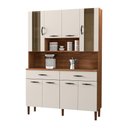Ver imagem 1 de Armário de Cozinha Compacta 8 Portas e 2 Gavetas 121cm Gold Ripado Nogueira-off White - Pallazio