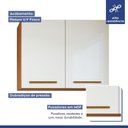 Ver imagem 3 de Lavanderia Modulada São Gonçalo 1 Armário Multiuso e Armário Aéreo - Kaiki Móveis Nature/off White