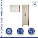 Ver imagem 2 de Lavanderia Modulada São Gonçalo 1 Armário Multiuso e Armário Aéreo - Kaiki Móveis Nature/off White