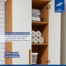 Lavanderia Modulada São Gonçalo 1 Armário Multiuso e Armário Aéreo - Kaiki Móveis Nature/off White - 6