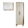 Lavanderia Modulada São Gonçalo 1 Armário Multiuso e Armário Aéreo - Kaiki Móveis Nature/off White - 1