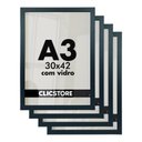 Ver imagem 1 de Kit 4 Molduras A3 Foto 30x42 Diplomas Certificados Qualidade Premium Vidro Quadros Decoração Arte Im