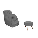 Ver imagem 1 de Kit Amamentação Poltrona, Puff e Almofada Suede Grafite Dominic Decor Lille