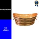 Ver imagem 2 de Champanheira em Cobre Oval com Alças Artesanal - 10 Litros