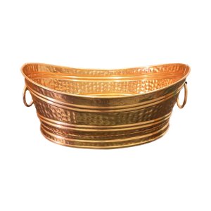 Champanheira em Cobre Oval com Alças Artesanal - 10 Litros