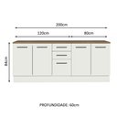 Ver imagem 4 de Kit com 2 Balcões Multiuso 4 Portas 3 Gavetas Agata Madesa