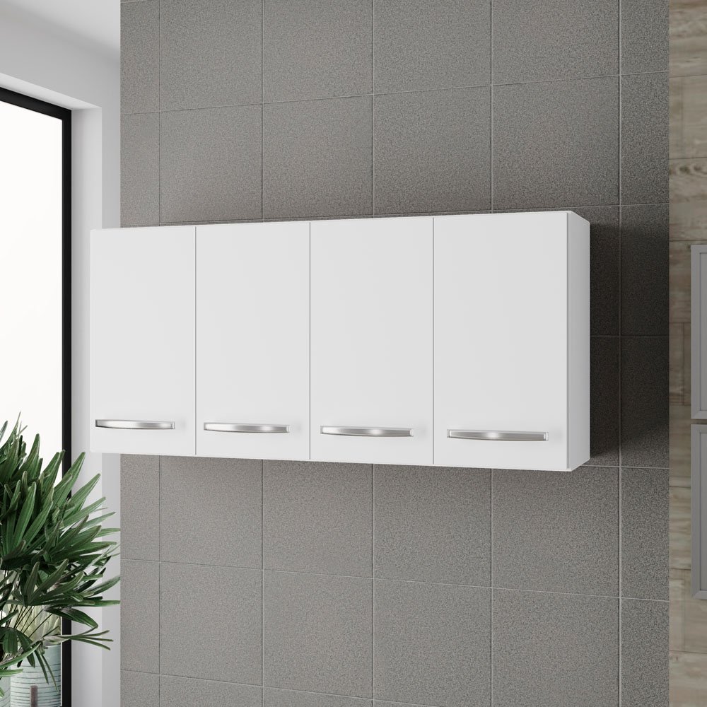 Ver imagem 5 de Armario Aereo 120 Cm 4p Mara Branco Mobbs