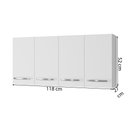 Ver imagem 3 de Armario Aereo 120 Cm 4p Mara Branco Mobbs