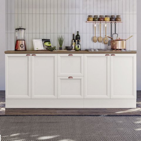 Kit Olívia 2 Balcões com Tampo Poliman Móveis