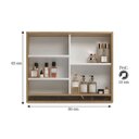Ver imagem 2 de Armário Espelheira de Banheiro 80cm 02 Portas Ref 821 Cewal - Itapuã/portoro