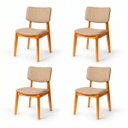 Ver imagem 2 de Kit 4 Cadeira de Jantar Madeira Maciça Manuela Estofada Premium Ergonomica Confortável Di Franco