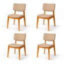 Ver imagem 1 de Kit 4 Cadeira de Jantar Madeira Maciça Manuela Estofada Premium Ergonomica Confortável Di Franco