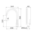 Ver imagem 2 de Torneira para Cozinha de Mesa Bica Alta Quad Docol