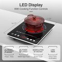 Ver imagem 5 de Vbgk Cooktop Elétrico 1800w, 9 Níveis, Controle de Toque e Timer (preto)