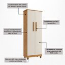 Ver imagem 2 de Kit 2 Armários Multiuso Ibiza Organizador Dispensa Lavanderia Cozinha Escritório Banheiro Cedro/Off