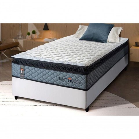 Cama Box Espuma Chicago Solteiro 88x188 Branco King House