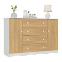 Ver imagem 2 de Cômoda Infantil 125cm 2 Portas e 4 Gavetas Realeza Multimóveis Mp4455 Branco/madeirado