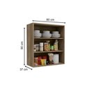 Ver imagem 3 de Armário de Cozinha Aéreo 80cm 2 Portas com Vidro G765 Maxxi Canela Kappesberg