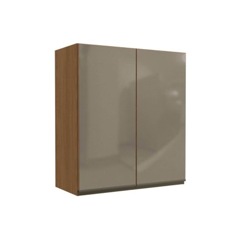 Armário de Cozinha Aéreo 80cm 2 Portas com Vidro G765 Maxxi Canela Kappesberg