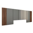Ver imagem 1 de Cabeceira Cama King Ripada 3,0m Ncs 100% Mdf Casa Lar Cor:nogueira Cadiz com Cinza Sagrado